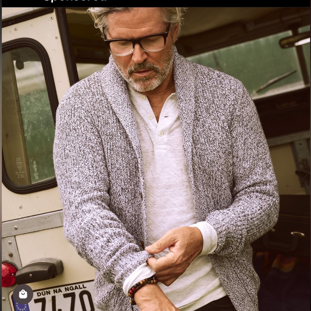 Faherty Marled cotton cardigan men’s XL, NWT, grey